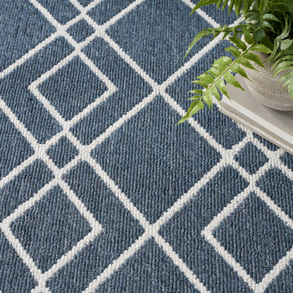 Nourison Modern Lines Mol01 Denim Area Rug