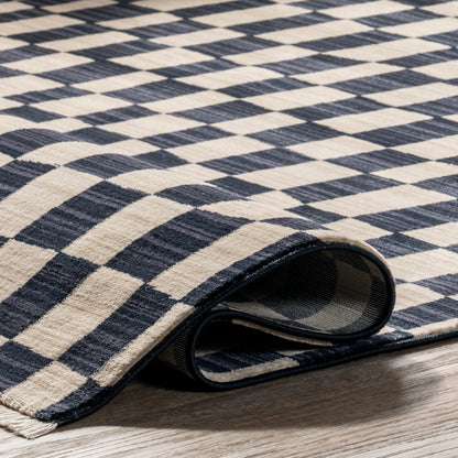 Nuloom Dominique Abstract Checkered Bdsn41A Navy Area Rug