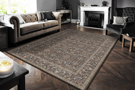 Dynamic Rugs Ancient Garden 57276 Dark Brown/Beige/Blue Rug.