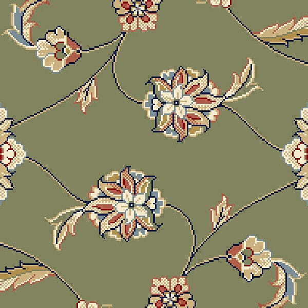 Dynamic Rugs Ancient Garden 57365 Green / Ivory Rugs.