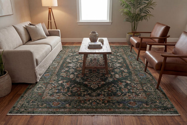 Dynamic Rugs traditional area rug, rectangular, navy and multi pattern
