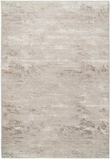 Beige distressed texture area rug with flat-woven look, rectangular