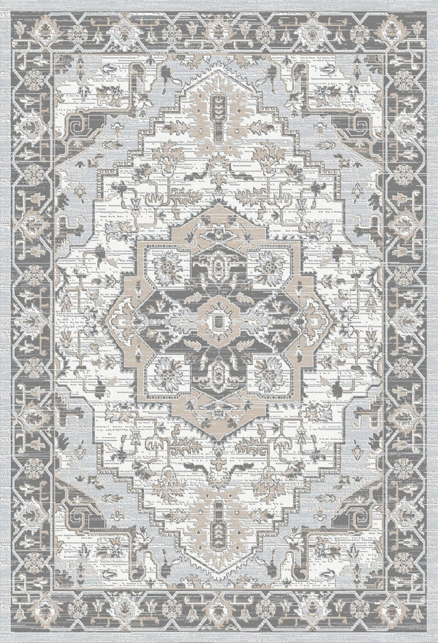 Dynamic Rugs Authentic 18787 Power Loomed Traditional Ivory/Grey/Beige Rug