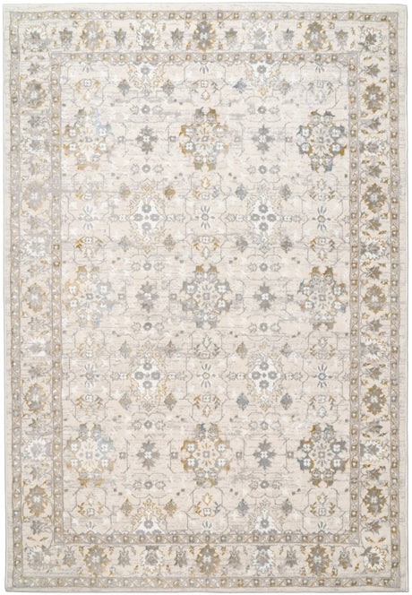 Dynamic Rugs Azure 12586 Power Loomed Traditional Ivory/Grey/Blue Rug