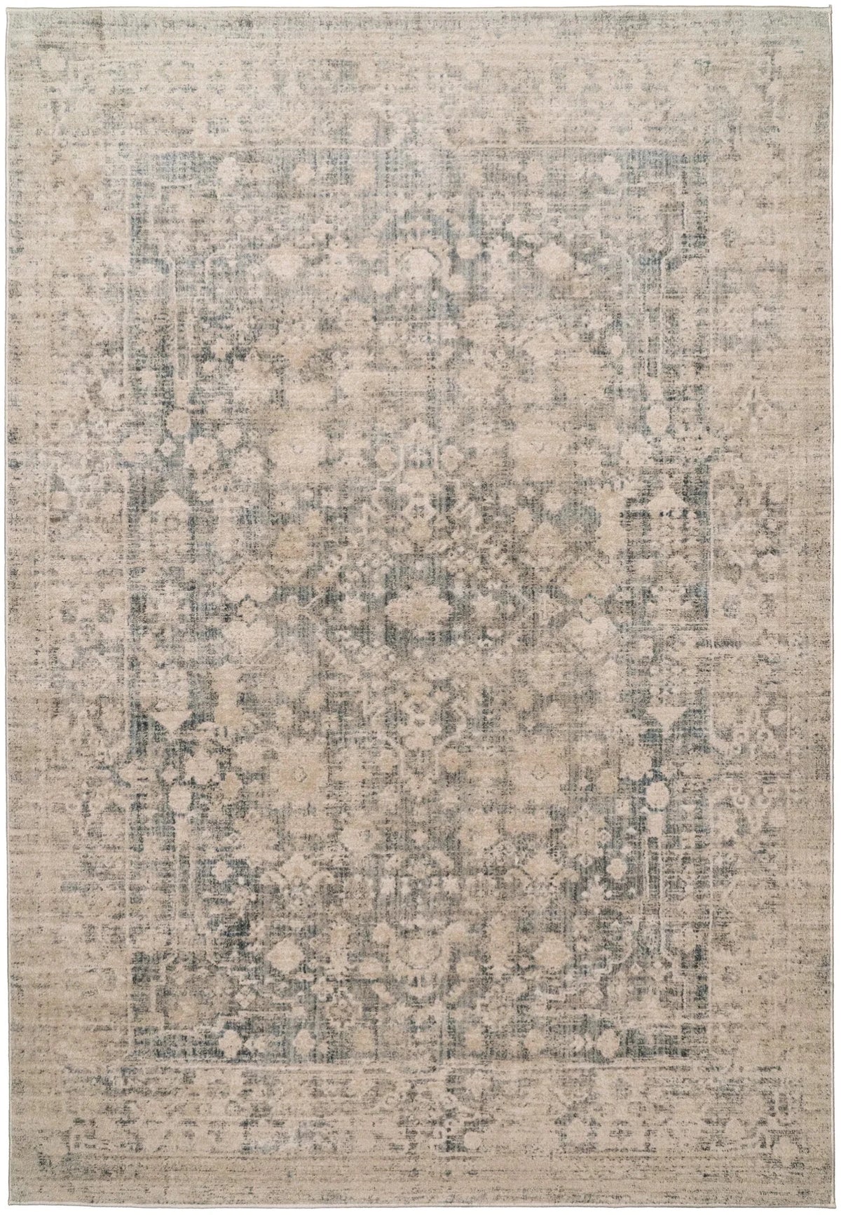 Dynamic Rugs Bloomfield 19603 Power Loomed Transitional Grey/Cream Rug - Rectangular