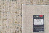 Modern rectangular grey-and-beige power-loomed rug with abstract textured pattern
