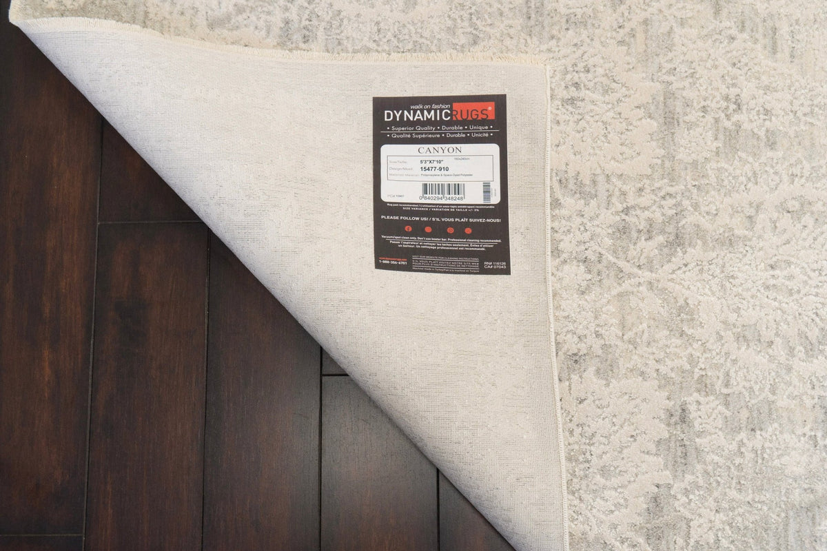 Dynamic Rugs Canyon 15477 Power Loomed Transitional Grey/Cream Rug