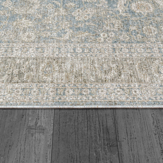 Dynamic Rugs Dharma 12040 Power Loomed Transitional Light Blue/Beige Rug