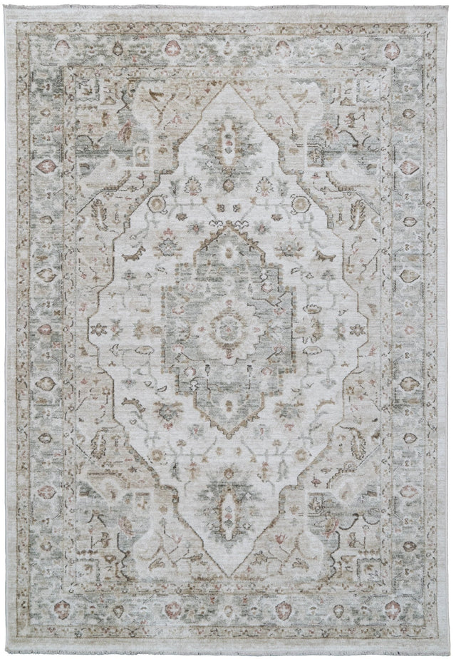 Dynamic Rugs Diamond 10284 Power Loomed Traditional Cream/Sage/Multi Rug