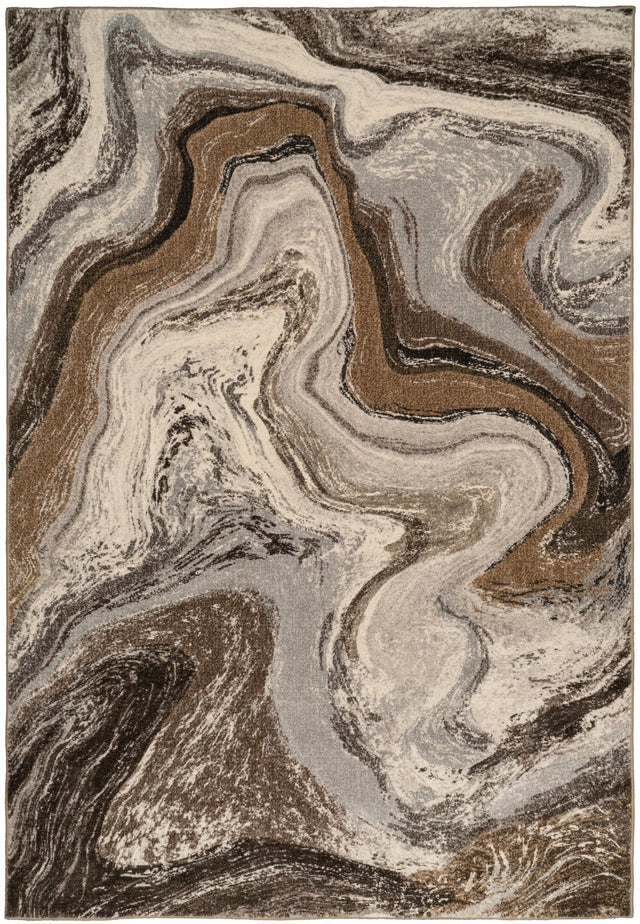 Dynamic Rugs Eclipse 63436 Power Loomed Modern Cream/Mocha Rug