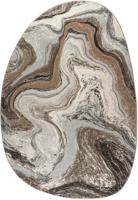 Dynamic Rugs Eclipse 63436 Power Loomed Modern Cream/Mocha Rug