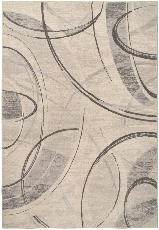 Dynamic Rugs Eclipse 63972 Power Loomed Modern Cream/Grey/Dark Grey Rug