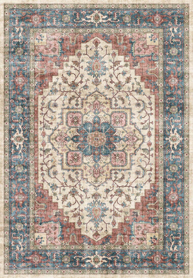 Dynamic Rugs Elise 6302 Power Loomed Traditional Red/Blue/Beige Rug