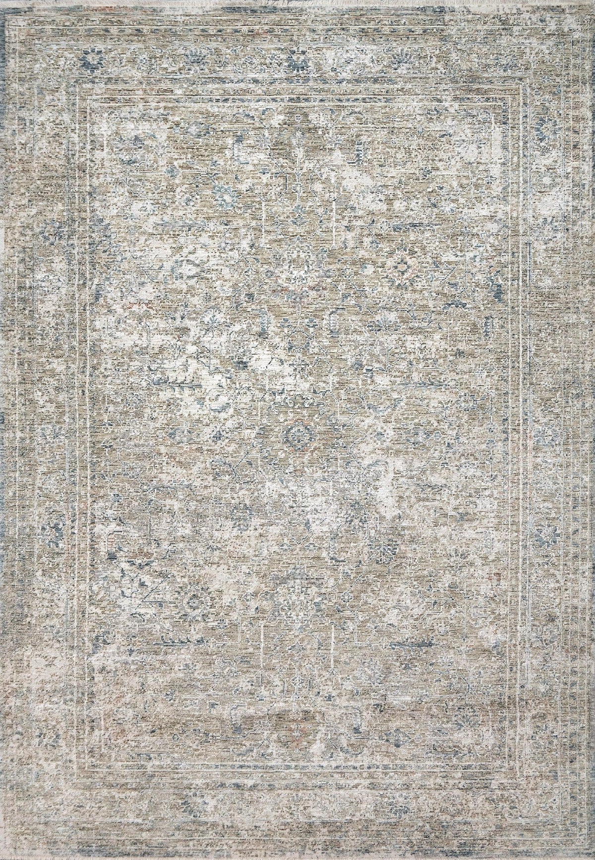 Dynamic Rugs Flare 14741 Power Loomed Traditional Beige/Ivory/Blue Rug