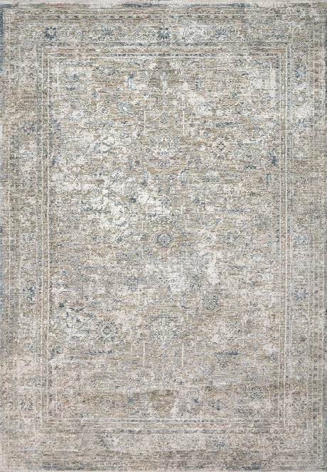 Dynamic Rugs Flare 14741 Power Loomed Traditional Beige/Ivory/Blue Rug