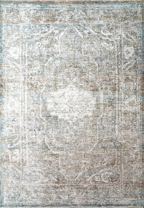 Dynamic Rugs Flare 14743 Power Loomed Traditional Beige/Ivory/Blue Rug