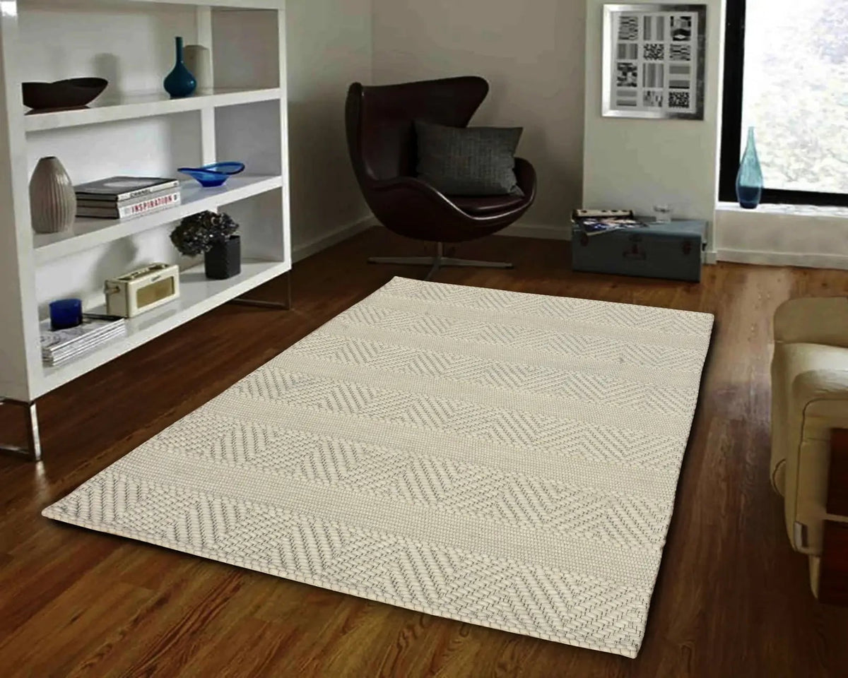 Dynamic Rugs Grove 6211 Handmade Modern Ivory Rug - Room