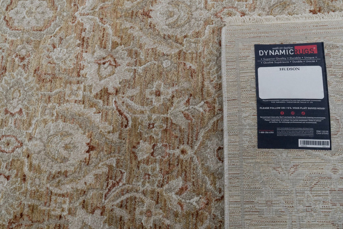 Dynamic Rugs Hudson 1480 Power Loomed Transitional Gold/Cream Rug