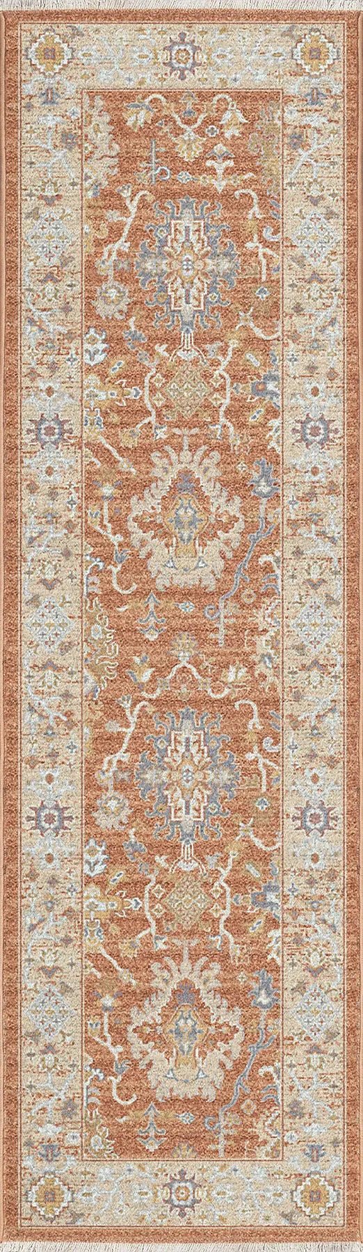 Dynamic Rugs Juno 6885 Power Loomed Traditional Rust/Ivory/Multi Rug - Runner