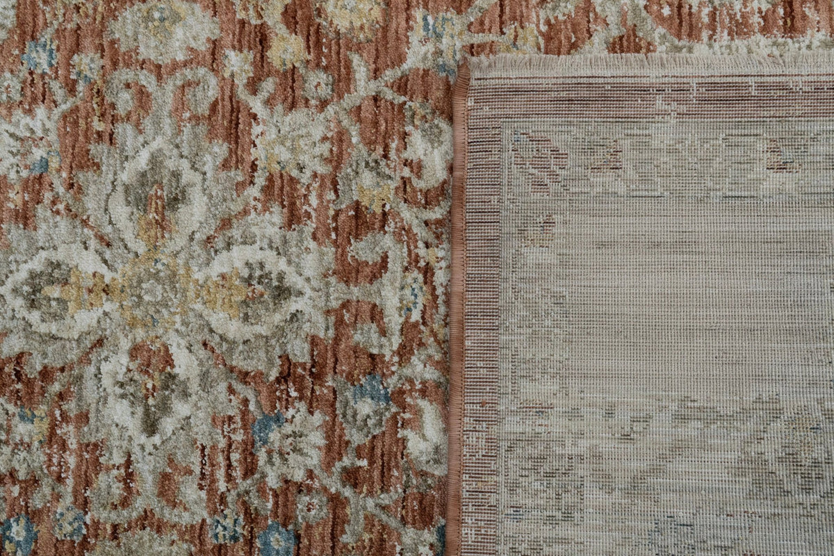 Dynamic Rugs Luminous 17603 Power Loomed Traditional Rust/Cream Rug
