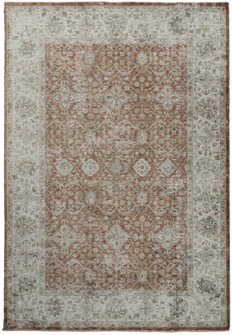 Dynamic Rugs Luminous 17603 Power Loomed Traditional Rust/Cream Rug