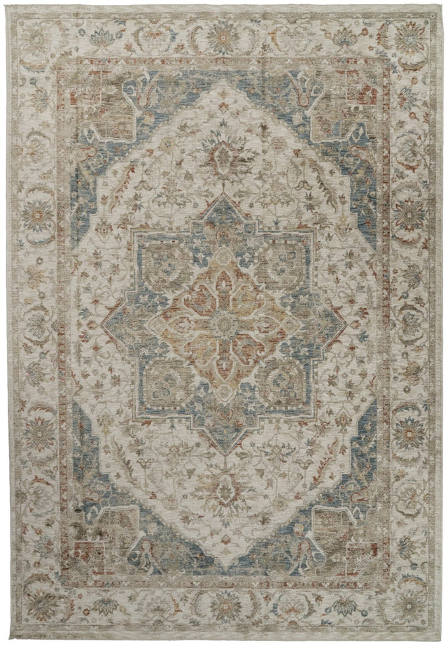 Dynamic Rugs Luminous 17606 Power Loomed Traditional Cream/Beige/Navy Rug