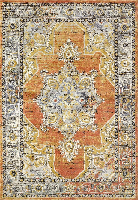 Dynamic Rugs Mabel 4093 Rust/Navy/Multi Rug.