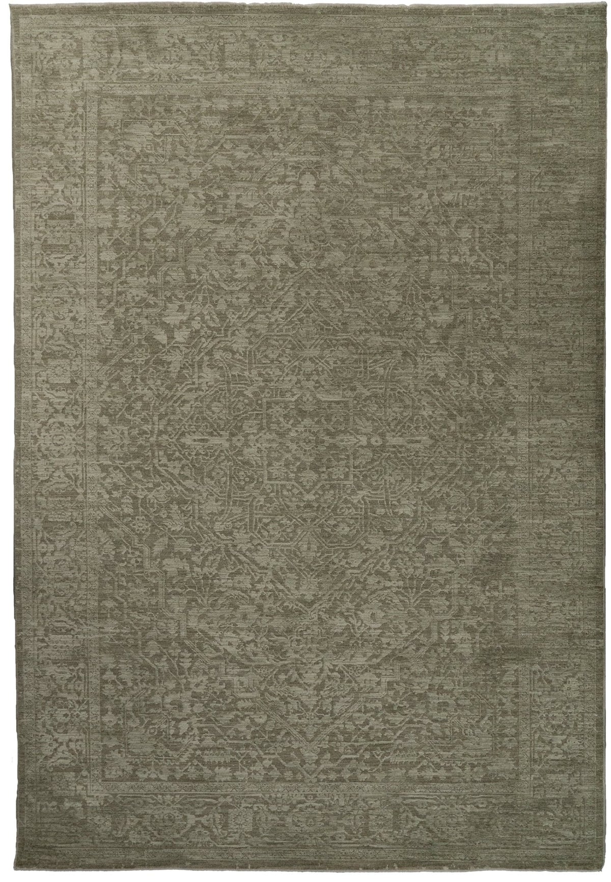 Dynamic Rugs Meadow 17973 Power Loomed Traditional Sage/Beige Rug