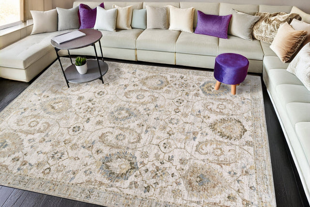 Dynamic Rugs Milano 12500 Power Loomed Transitional Grey/Beige/Dark Grey Rug