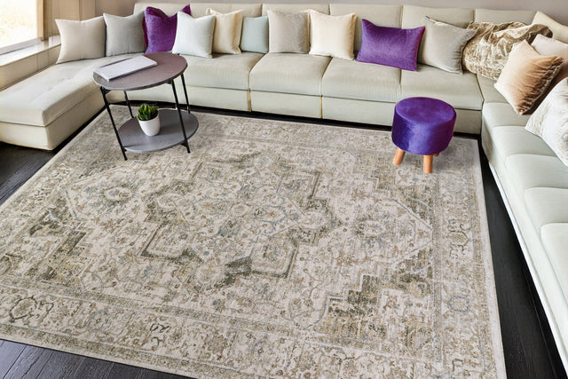 Dynamic Rugs Milano 12501 Power Loomed Transitional Grey/Beige Rug