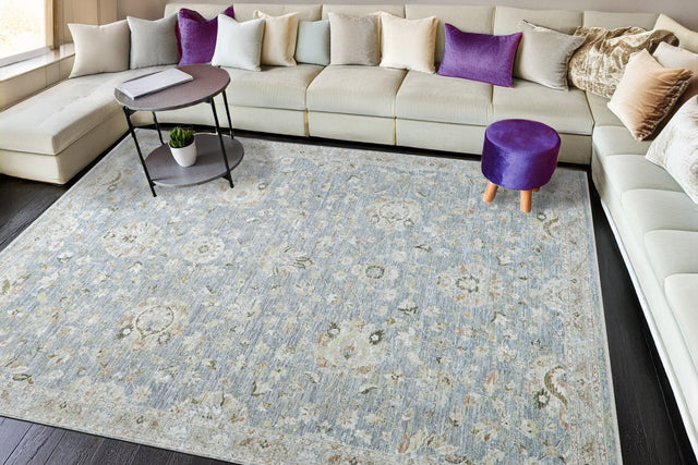 Dynamic Rugs Milano 12502 Power Loomed Transitional Navy/Ivory/Beige Rug