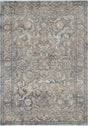 Rectangular transitional power-loomed rug in navy and multi with ornate medallion pattern