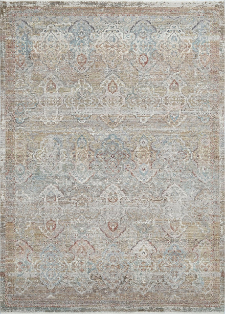 Transitional power loomed rug, rust, blue, and multi medallion pattern, rectangular