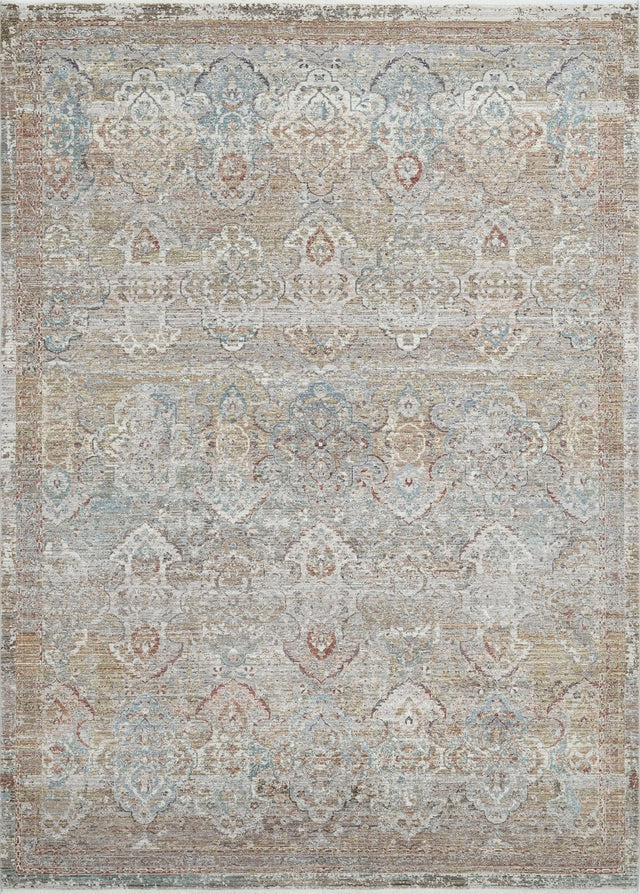 Transitional power loomed rug, rust, blue, and multi medallion pattern, rectangular