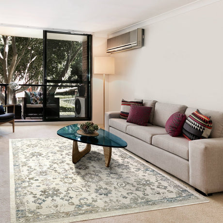 Dynamic Rugs Refine 4634 Cream Grey Blue Rugs.