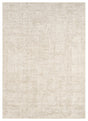 Modern ivory/cream power-loomed rug with light abstract pattern and flat weave
