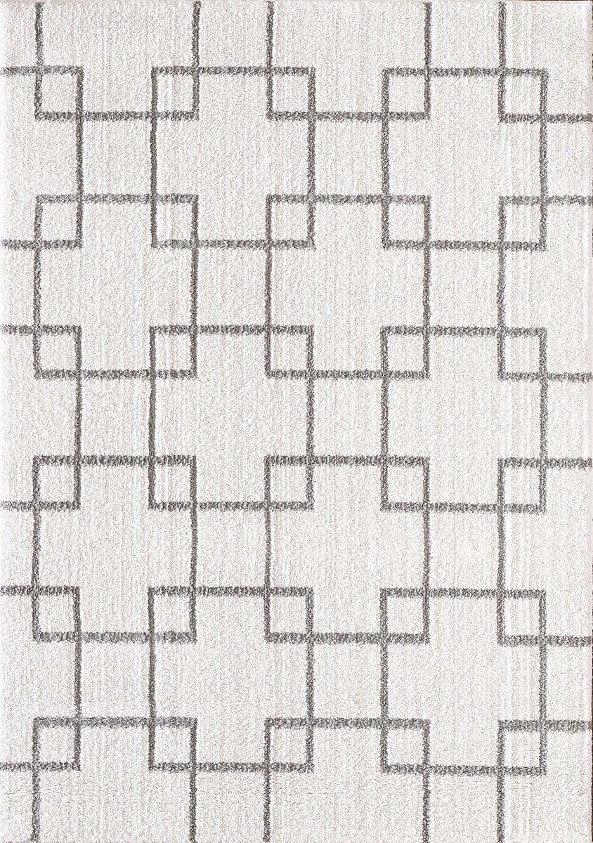 Dynamic Rugs Silky Shag 5901 Ivory / Silver Rugs.