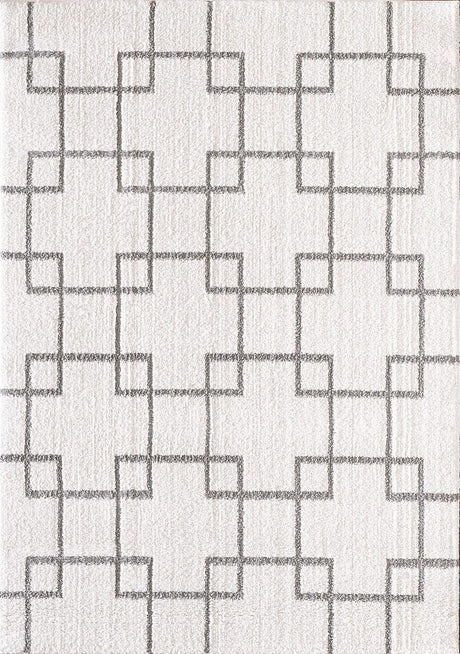 Dynamic Rugs Silky Shag 5901 Ivory / Silver Rugs.