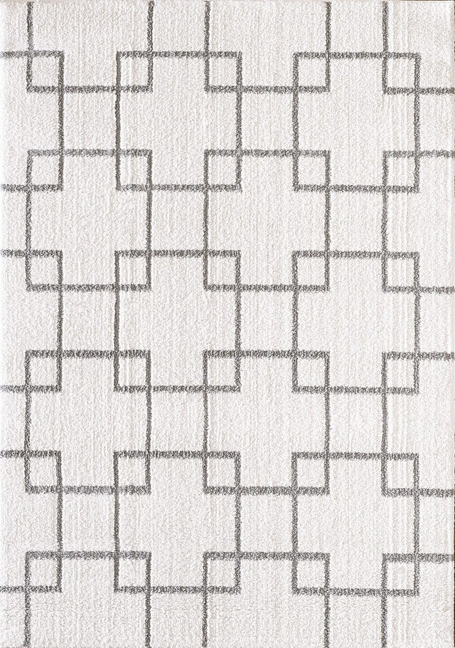 Dynamic Rugs Silky Shag 5901 Ivory / Silver Rugs.