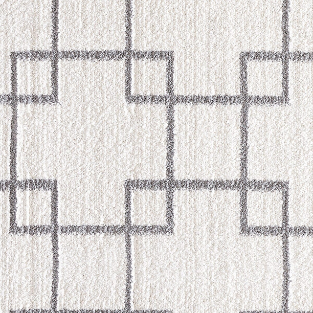 Dynamic Rugs Silky Shag 5901 Ivory / Silver Rugs.