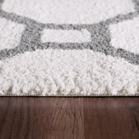 Dynamic Rugs Silky Shag 5903 Silver/White Rugs.