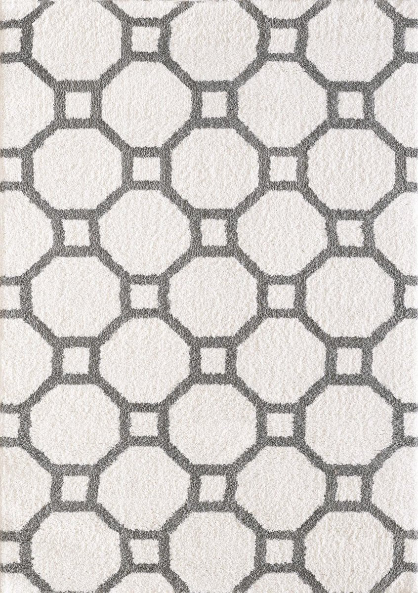 Dynamic Rugs Silky Shag 5903 Silver/White Rugs.