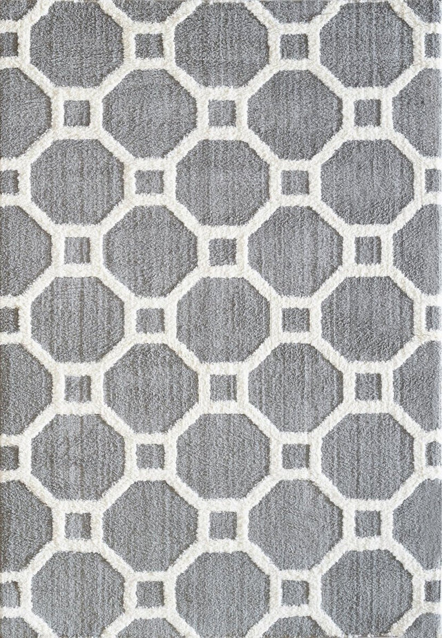 Dynamic Rugs Silky Shag 5903 White/Silver Rugs.