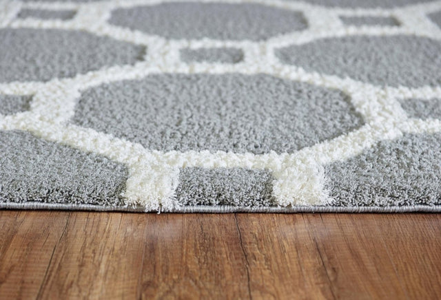 Dynamic Rugs Silky Shag 5903 White/Silver Rugs.