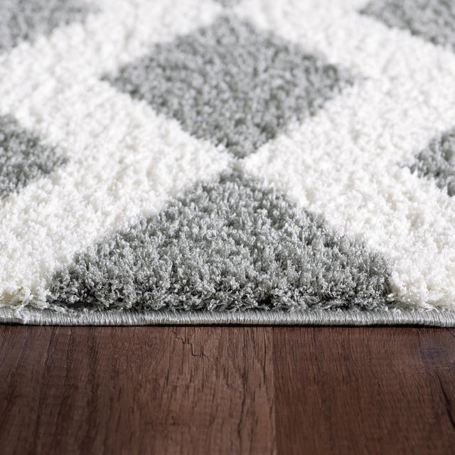 Dynamic Rugs Silky Shag 5904 White/Silver Rugs.