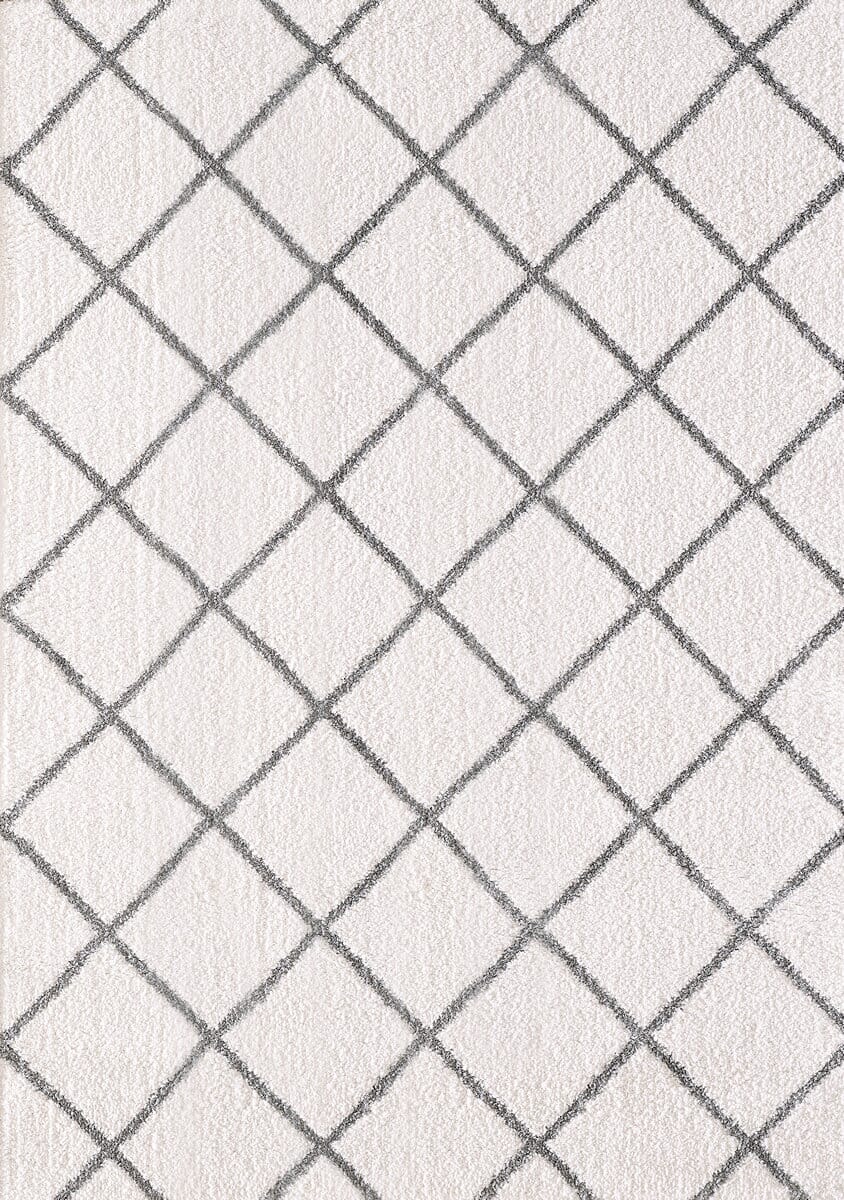 Dynamic Rugs Silky Shag 5920 Ivory / Silver Rugs.