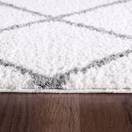 Dynamic Rugs Silky Shag 5920 Ivory / Silver Rugs.