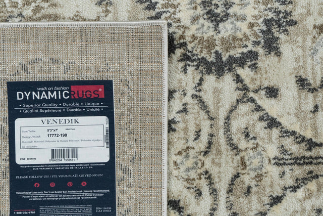 Dynamic Rugs Venedik 17772 Power Loomed Traditional Cream/Grey Rug