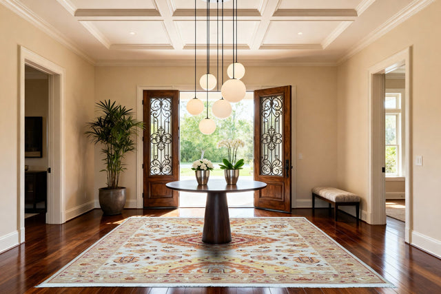 Dynamic Rugs Wade 18602 Power Loomed Transitional Taupe/Rust/Multi Rug