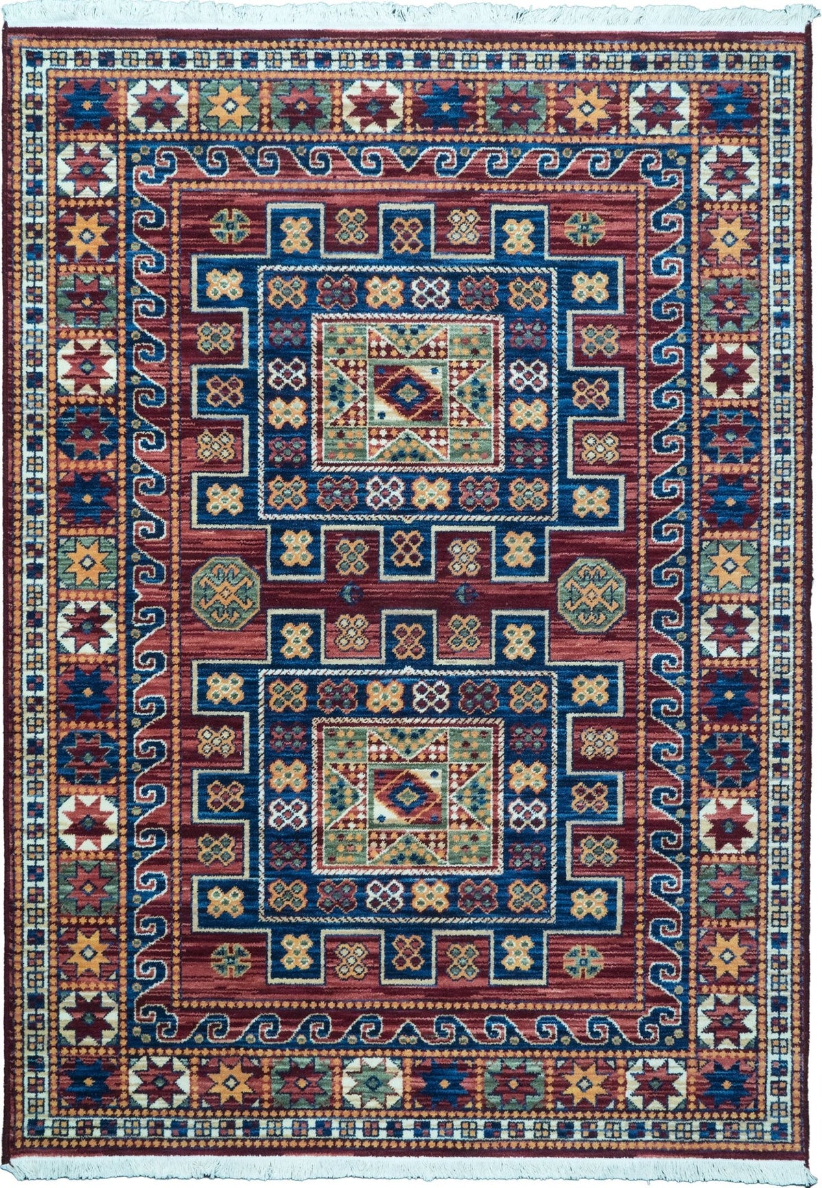Dynamic Rugs Wade 18604 Power Loomed Transitional Red/Multi Rug
